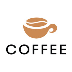coffee cafe flat minimalist logo design