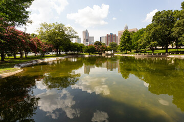 Marshall Park pond in downtown Charlotte, NC.