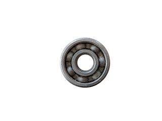 Old bearing is isolated, close up.