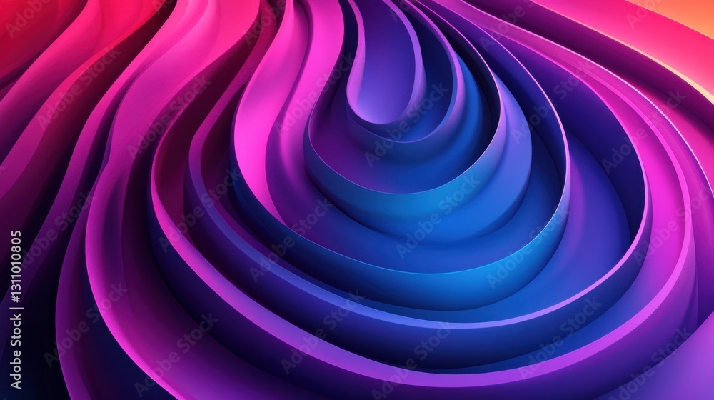 Poster abstract gradient waves: a vivid exploration of color and form in modern digital art
