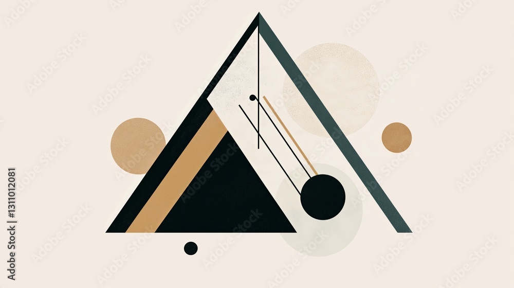 Poster a triangle, square, and circle arranged in an artistic balance.