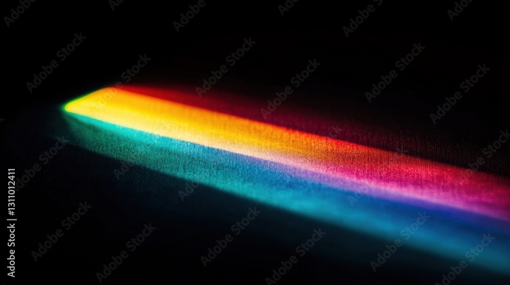 Poster vibrant light spectrum on dark background capturing colorful waves