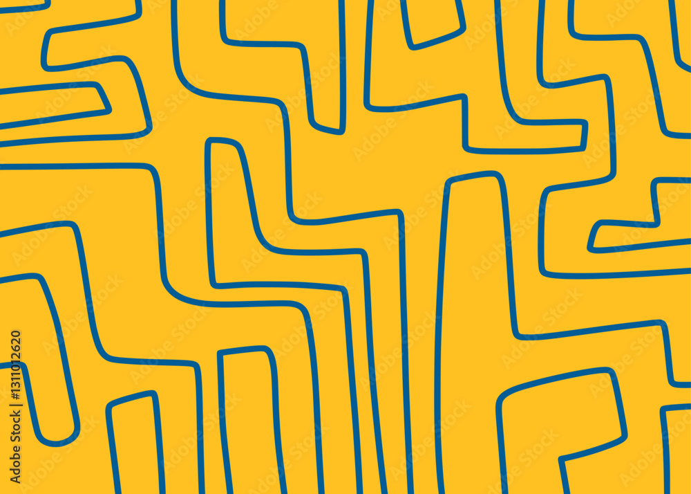 Poster minimalist background with seamless maze line pattern