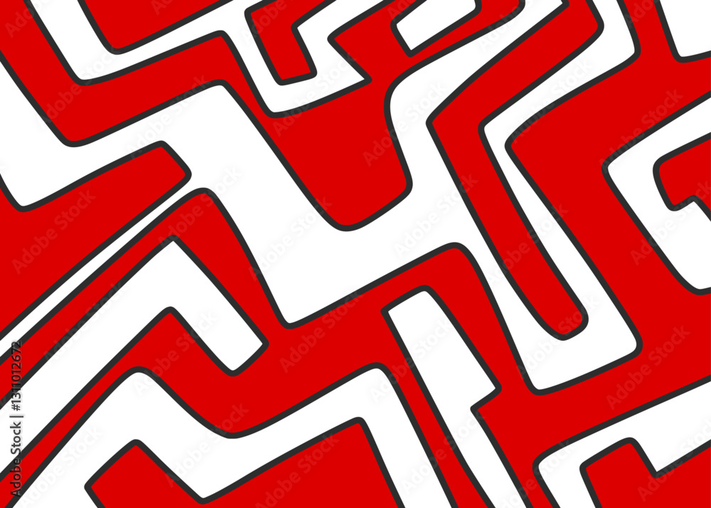 Poster minimalist background with seamless colorful maze line pattern