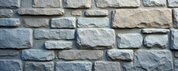 Obraz premium Rough-hewn gray stone wall texture, natural backdrop, uneven, stonework