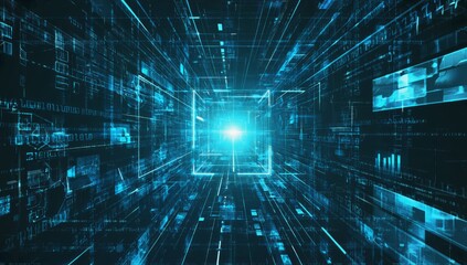 Obraz premium Digital data tunnel