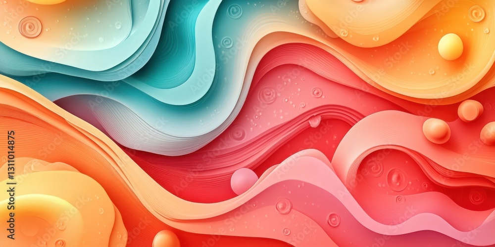 Poster abstract waves of colorful textures and fluid patterns with a dynamic energy flowing through