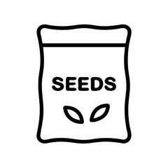 Seed packet icon, minimalist design, black and white, for gardening concept

