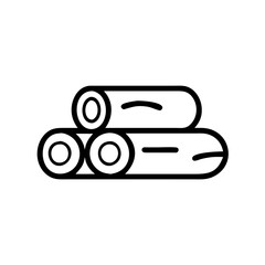 Fototapeta premium Firewood icon, minimalist design, black and white, for gardening concept