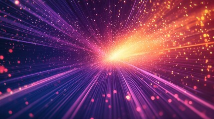 Naklejka premium Vibrant Burst of Light and Colorful Energy in a Stunning Abstract Universe