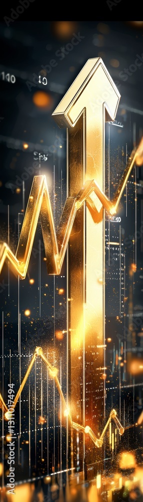 Poster market growth visualization financial data analysis digital environment graphic representation data 