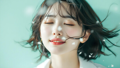 ファンタジーストーリー（ターコイズグリーンの色彩を纏った女性）