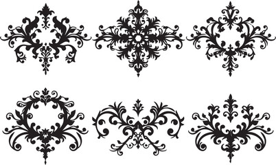  Set of decorative elements for flat design, ornaments, patterns. Hand drawn vector illustration