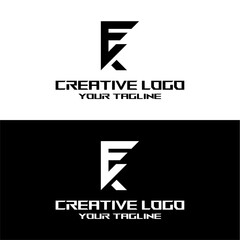 creative letter logo fk design vector