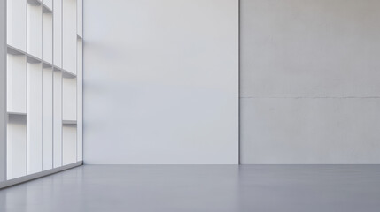 Fototapeta premium Modern interior space with minimalistic design and natural light in the afternoon