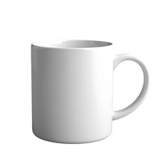 White mug mockup, isolated on transparent background