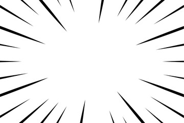 Obraz premium シンプルな集中線の背景_白