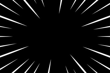シンプルな集中線の背景_黒