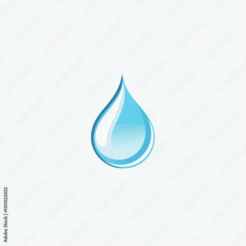 Fototapete elegant minimalist water drop logo featuring clean branding elements and cool blue tones with a subt