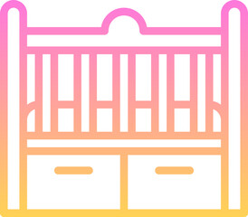 Baby crib icon