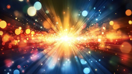 Fototapeta premium A brilliant burst of colorful light against a dark background, symbolizing celebration and joy.