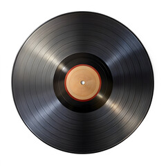Obraz premium Classic Vinyl Record with Visible Scratches – Vintage Aesthetic & Retro Music Vibes.AI Generated.