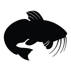 Fish icon vector isolated on white background.