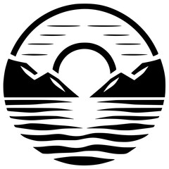 Sunset logo silhouette