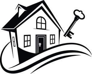 Skyline Keys Elegant Realty Logo Concept