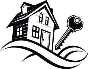 Skyline Keys Elegant Realty Logo Concept