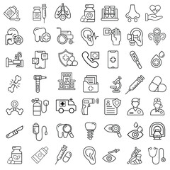 Medicine And Healthcare Icon Set. pill icon set. Medicament and pharmaceutical symbol. medical design element.