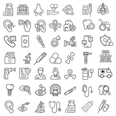 Medicine And Healthcare Icon Set. pill icon set. Medicament and pharmaceutical symbol. medical design element.