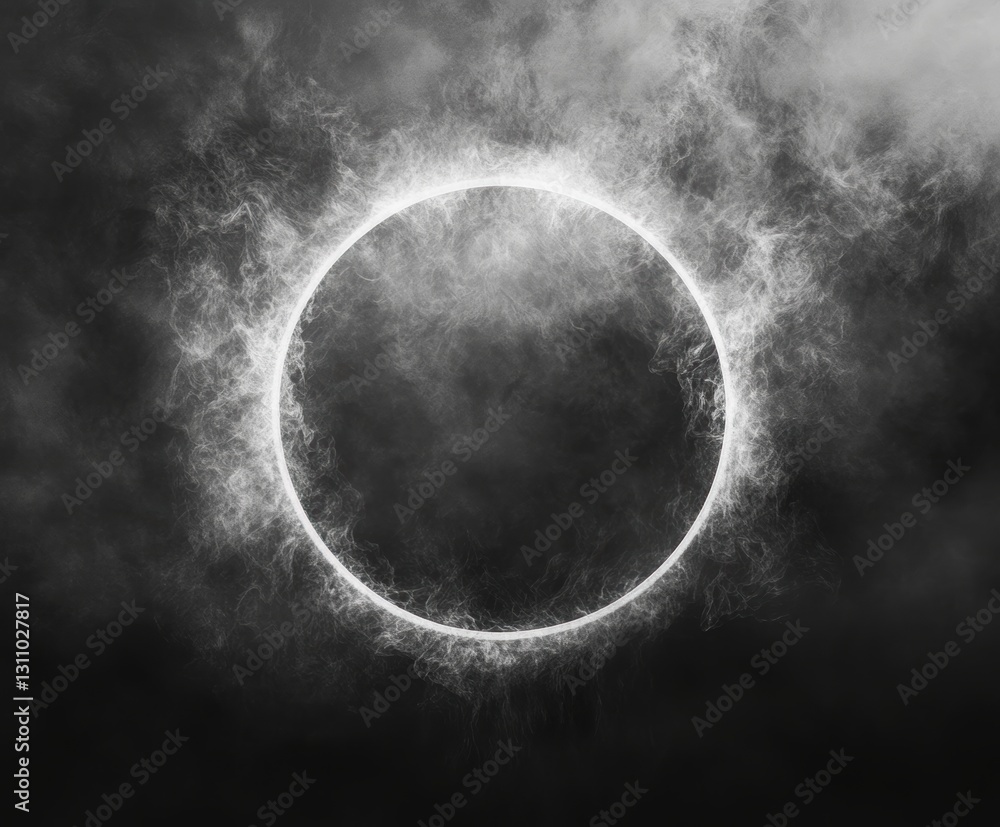 Poster celestial spectacle: a captivating artistic rendering of a solar eclipse, with the moon's shadow cre