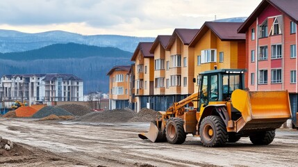 Obraz premium 1.Loader working at outdoor gravel and sand warehouse