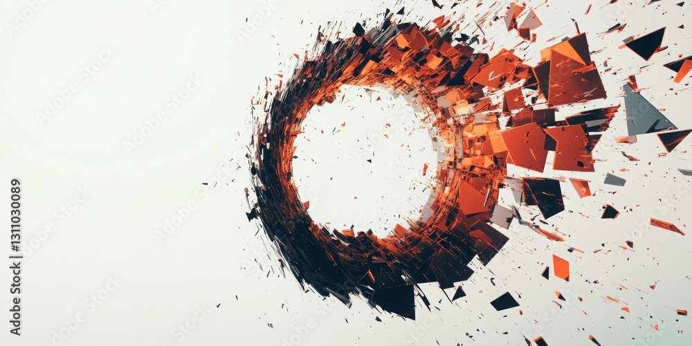 Aufkleber abstract explosion: a mesmerizing abstract design showcasing a powerful explosion of shattered geome