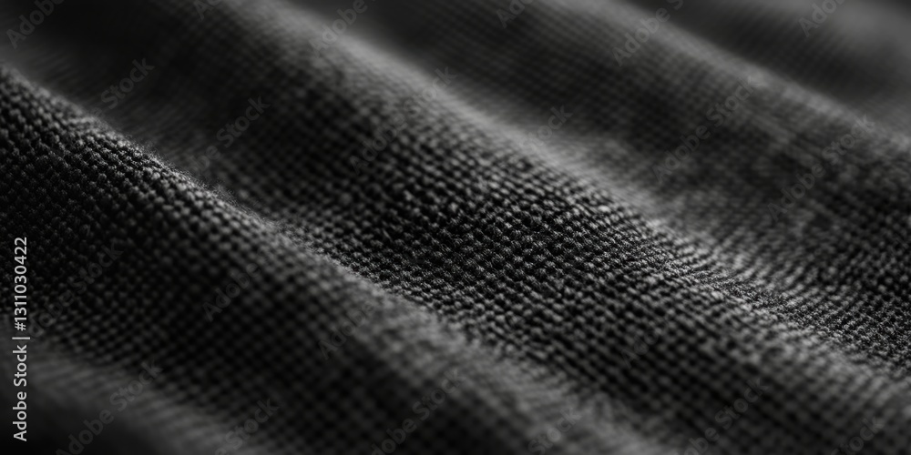 Poster texture of darkness: an evocative, textured close-up shot of a fabric with a dark, mysterious weave 