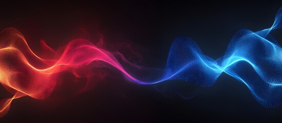 Obraz premium Abstract energy flow, red & blue, dark background