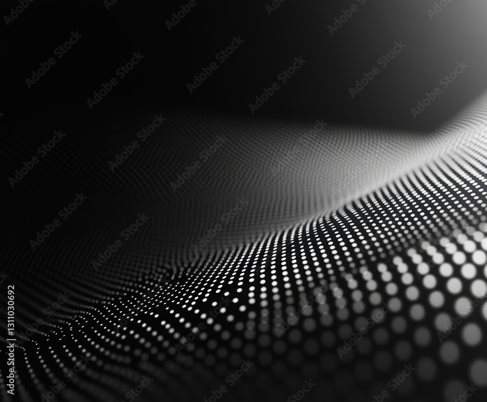 Aufkleber abstract dotted wave: a captivating, three-dimensional abstract illustration showcases a wave-like f