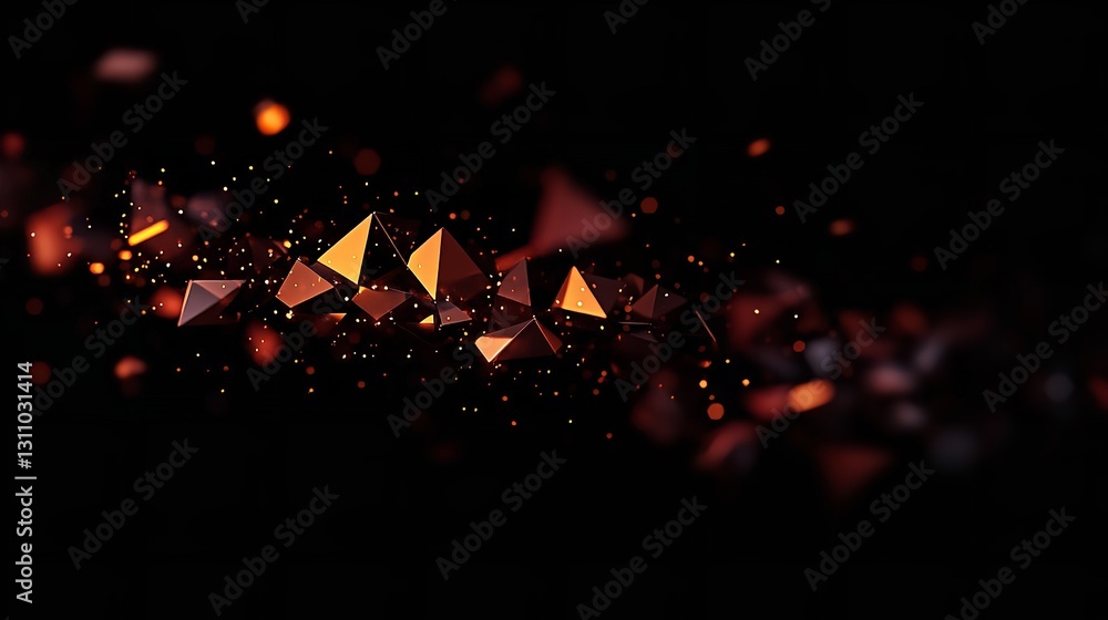 Aufkleber burning candles on a blatechnology concept abstract and futuristic dots and lines connected together