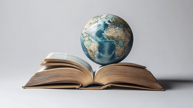 23rd April open book over the planet on an isolated white background