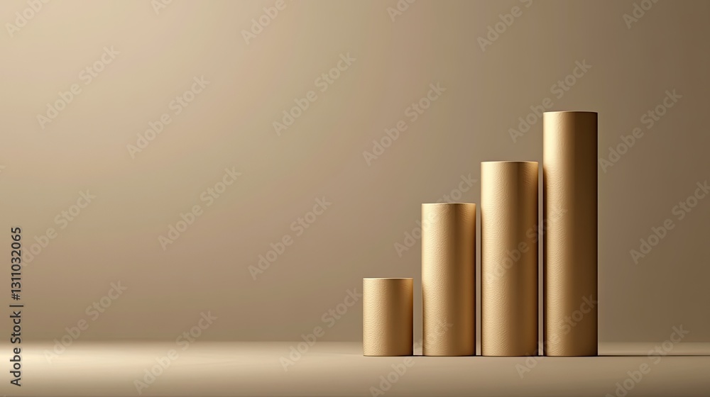 Poster a rising bar chart representing business market growth, with space to add customized data or text.