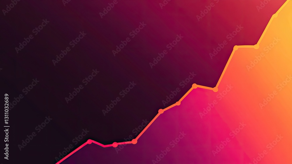 Aufkleber a simple and elegant line chart with a sharp upward movement, symbolizing financial or business grow