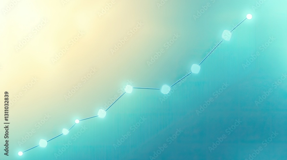 Poster a simple line graph showing a gradual increase, perfect for business reports, with space for text ov