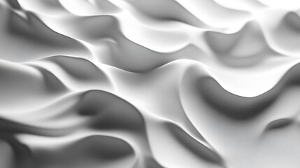 Obraz premium Abstract waves of smooth fabric create a serene, monochromatic texture.