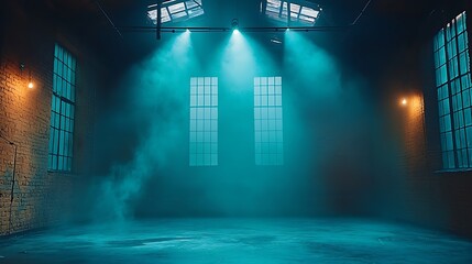 Moody Industrial Studio Space Turquoise Lighting Photography Background