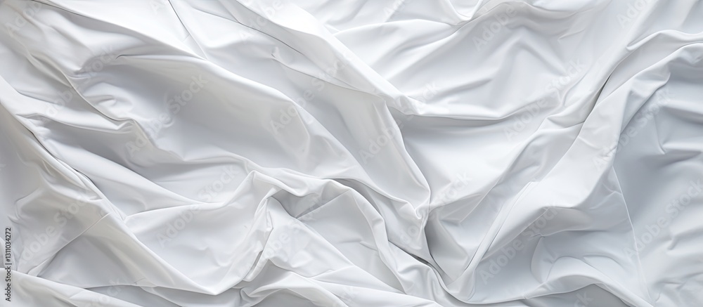 Leinwandbilder Textured white crumpled paper background featuring soft folds and shadows ideal for copy space and graphic design projects