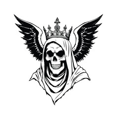 Crowned Skull With Wings 04.eps