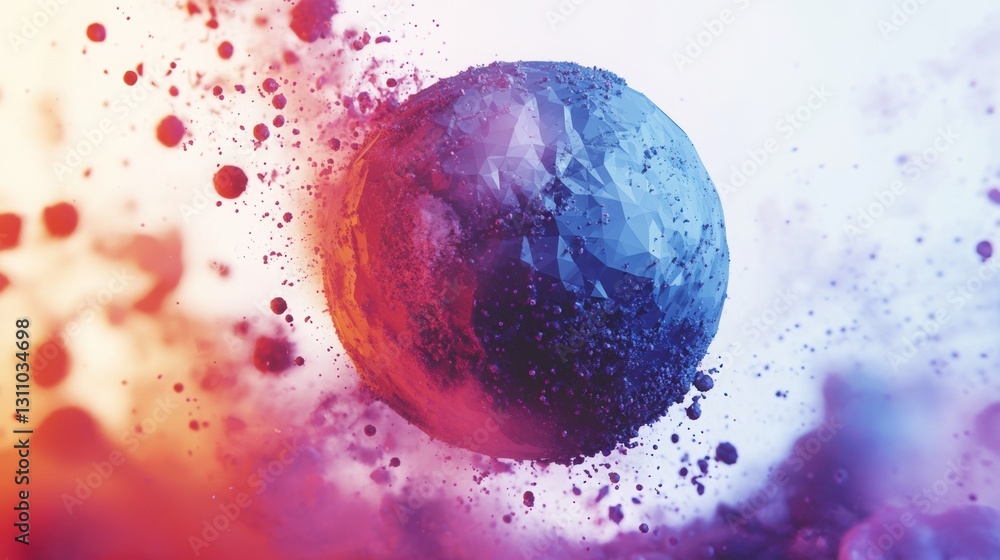 Aufkleber cosmic explosion: an eye-catching abstract representation of an explosion in space, featuring a plan