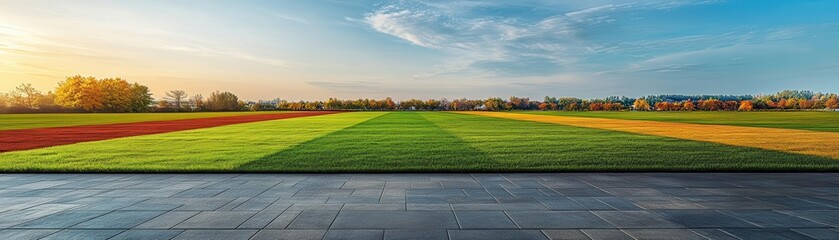 Empty suburban land with zoning categories color-coded, city planning and investment strategy concept
