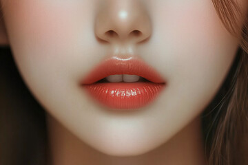 女性の美しい唇のクローズアップ